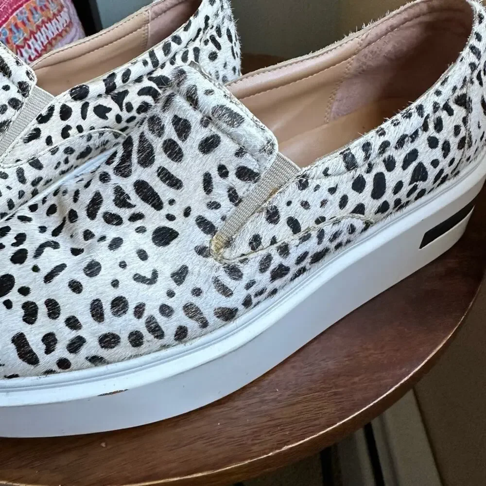 Paolo Genuine Calf Hair Animal Print Platform Slip-Ons | Streetwear Chic sz 7.5